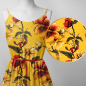 Preview: Reststück 130 cm, Bio Viskosejersey mit Überbreite (Stoffbreite ca. 170 cm): Eigenproduktion Yellow Fire  - von Graustufen-Stoffe
